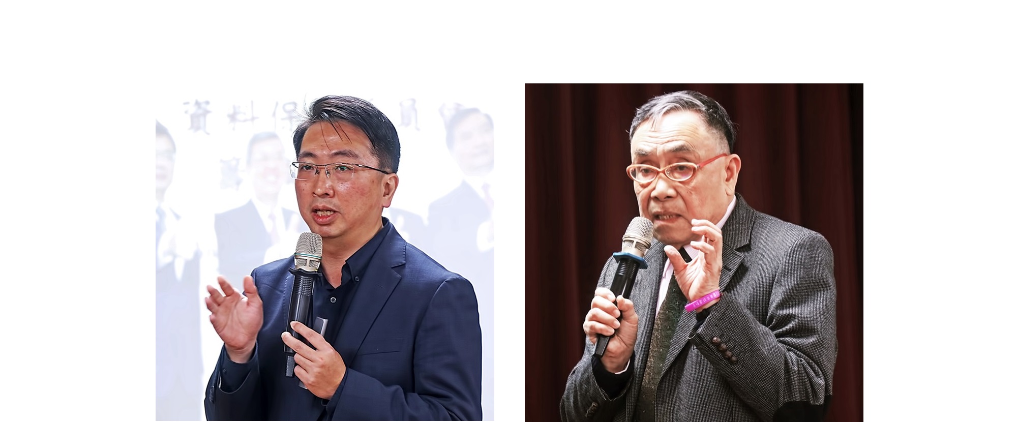 (左)個資保護進階課程 正行院青年部副部長王彥然 (右)激　勵 林德晃講頭